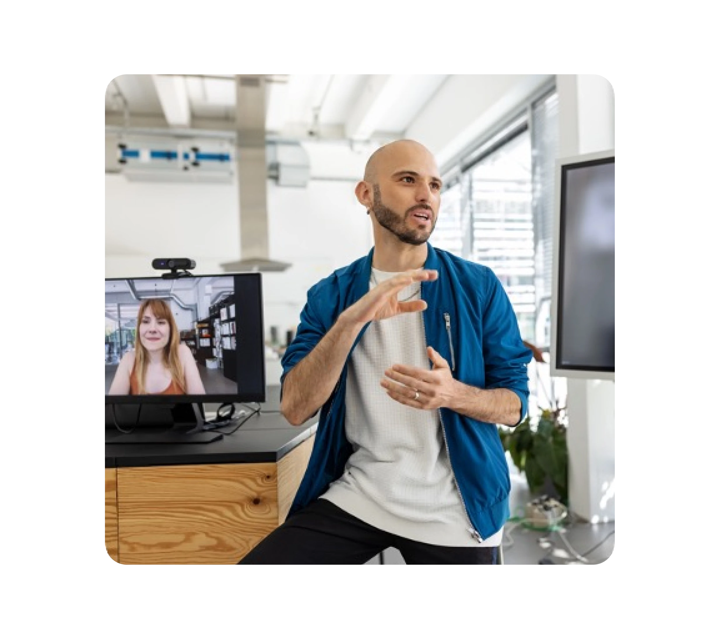 man giving presentation